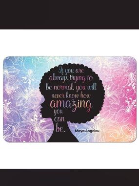 Set of shower curtain and two bath mats Inspirational Maya Angelou